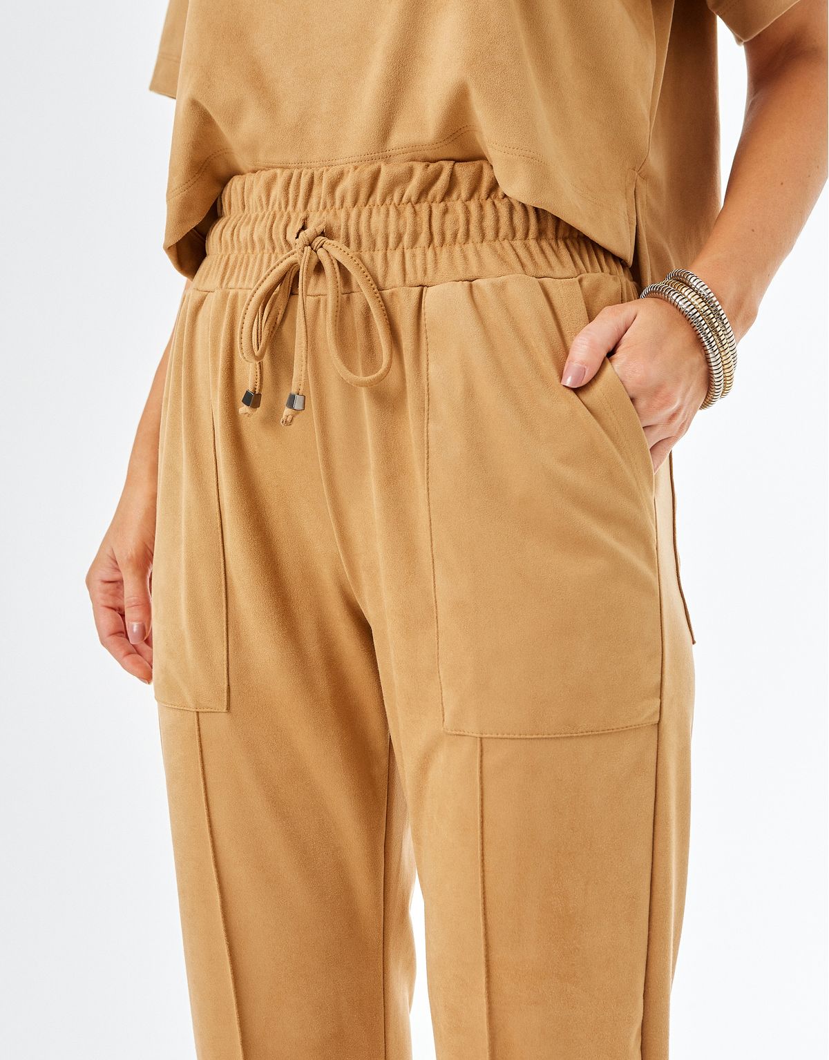Calça Suede Jogger - Camel