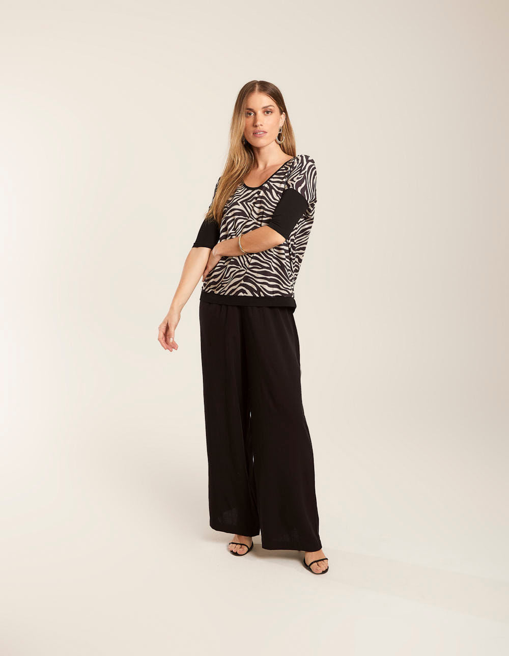 Blusa Estampada Zebra Petit - Preto