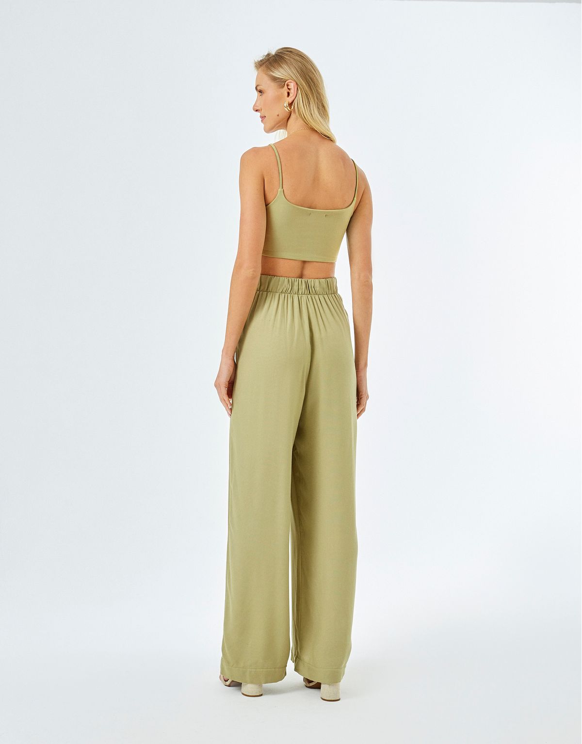 Calça Pantalona Color - Verde Oliva