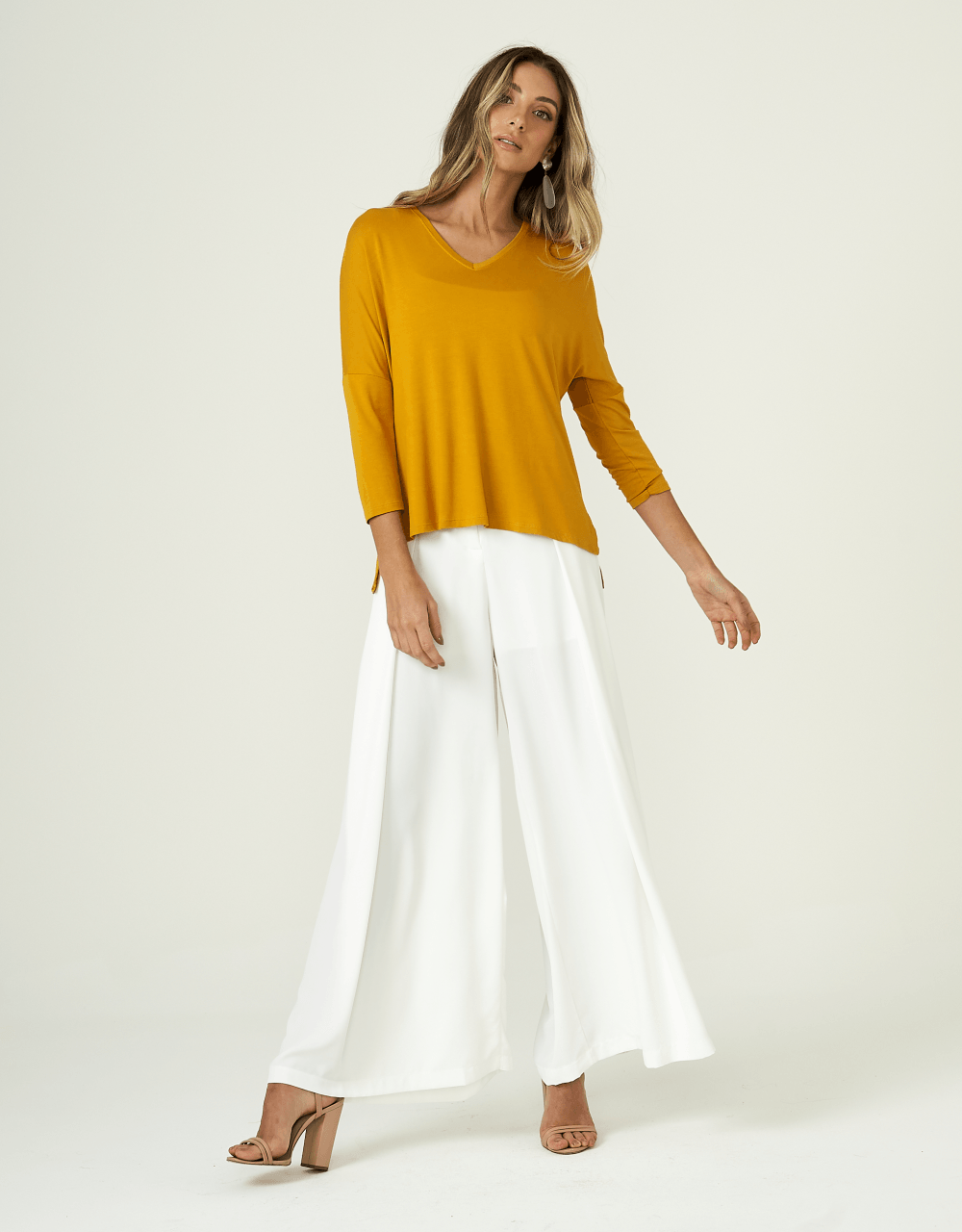 Blusa Manga 7/8 Colors - Mostarda