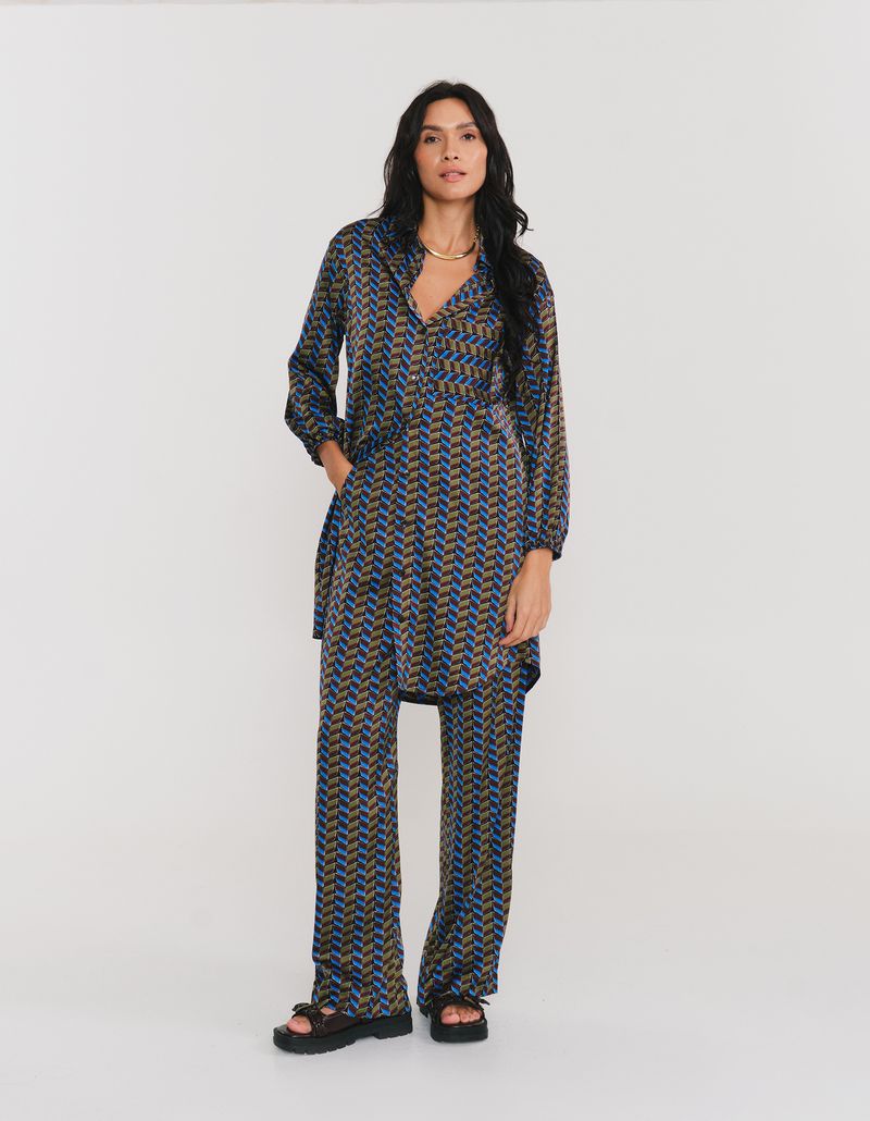 Chemise Curto Estampado Drops - Preto