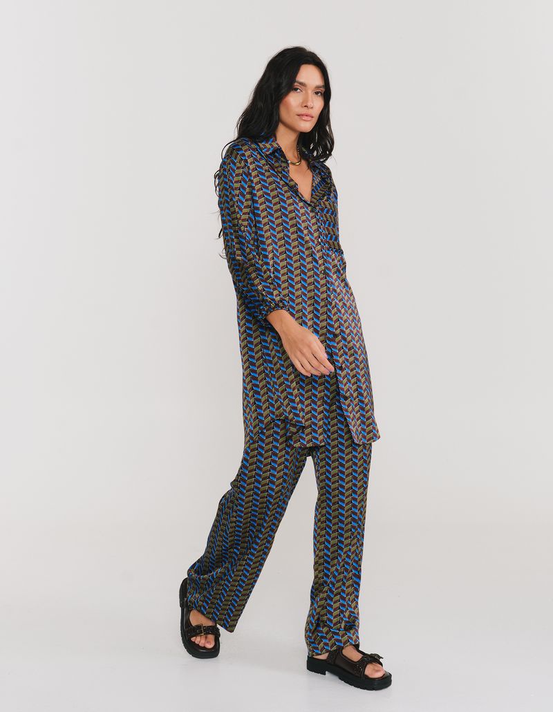 Chemise Curto Estampado Drops - Preto