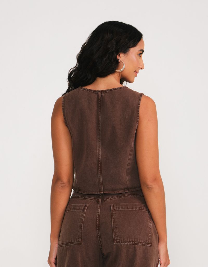 Colete Sarja Color - Marrom