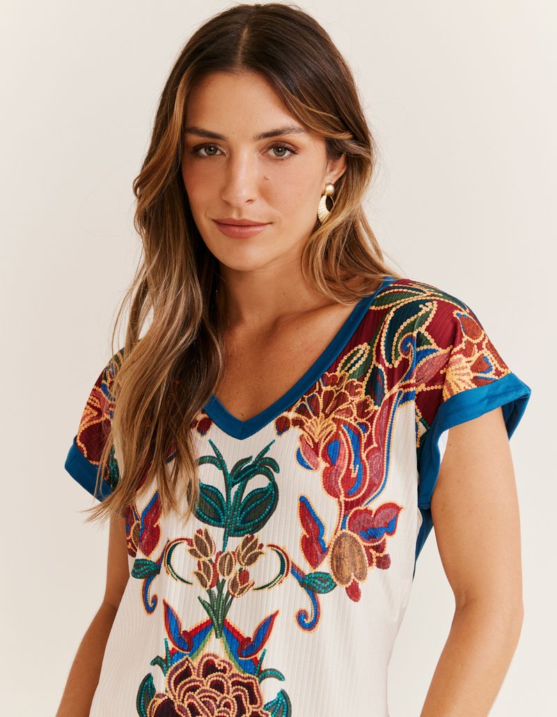 Vestido Caixinha Estampado Bia - Areia