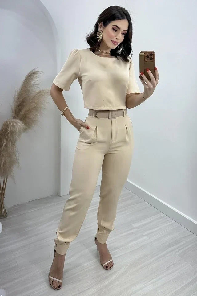 CONJUNTO ALFAIATARIA WENDY - CAQUI